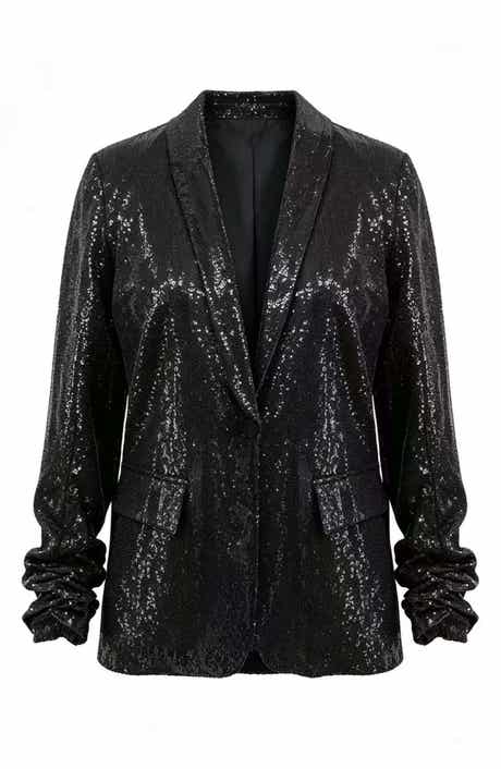 Sequined Open Front Blazer