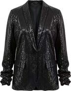WDNY Sequined Open Front Blazer