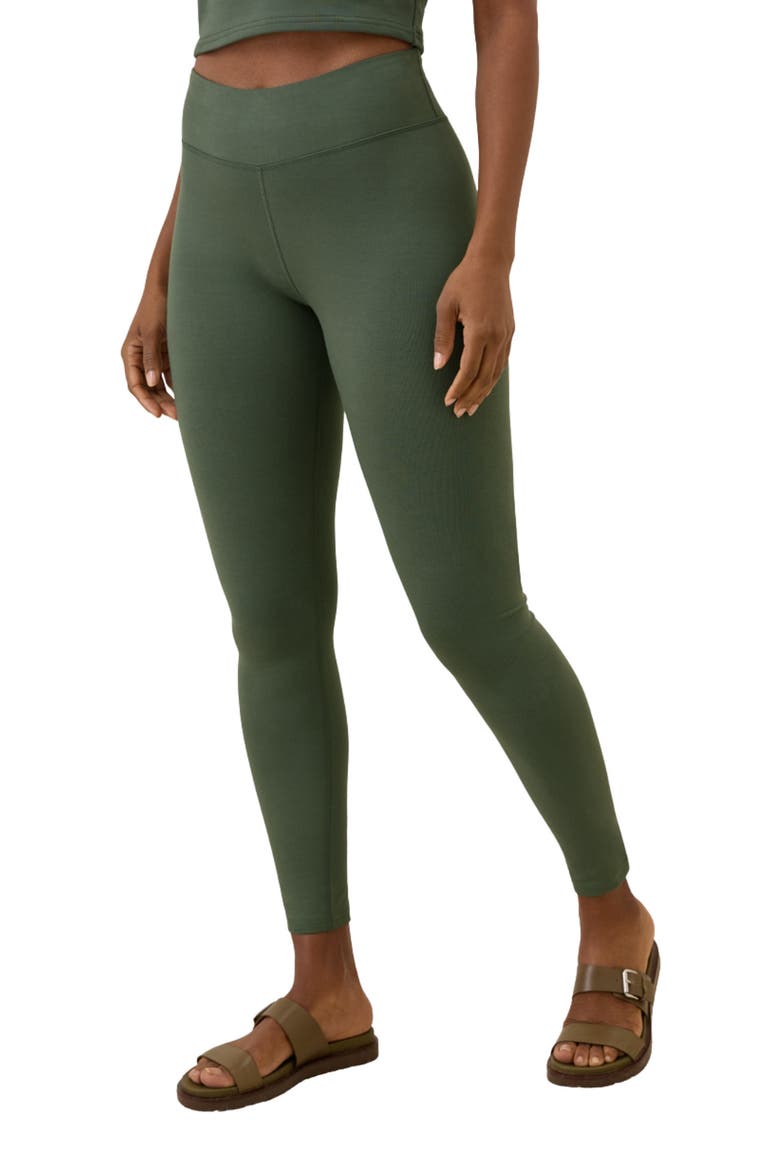 Women’s Organic Cotton Go-To Legging, Alternate, color, Pine Green