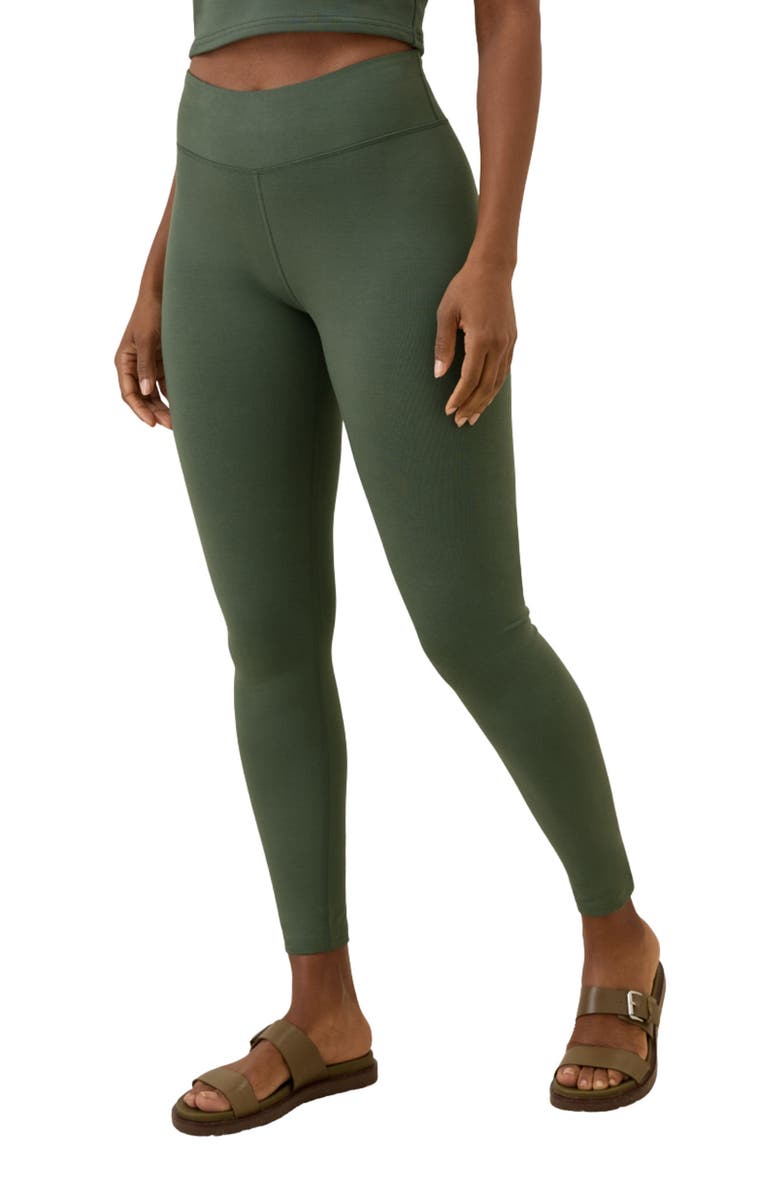 Pact Women’s Organic Cotton Go-To Legging, Alternate, color, Pine Green