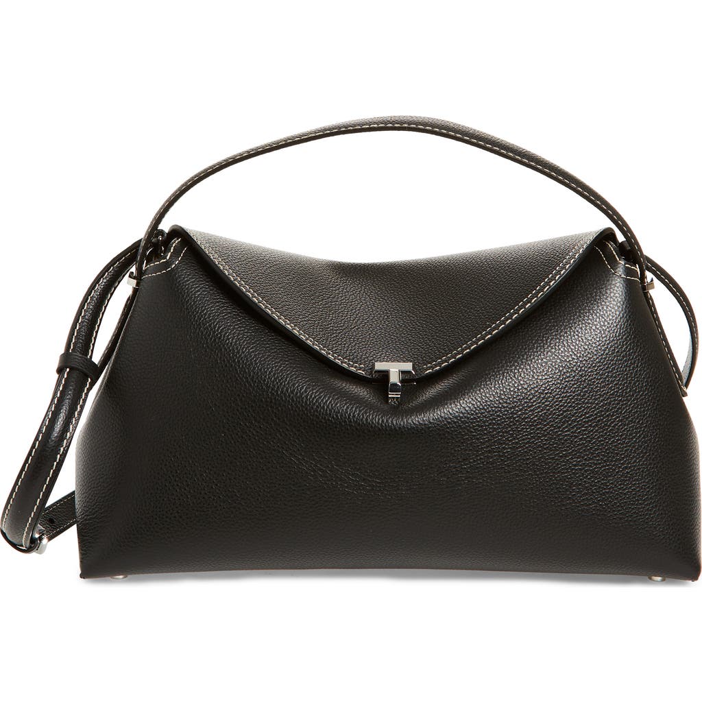 Totême Toteme T-lock Curved Leather Shoulder Bag
