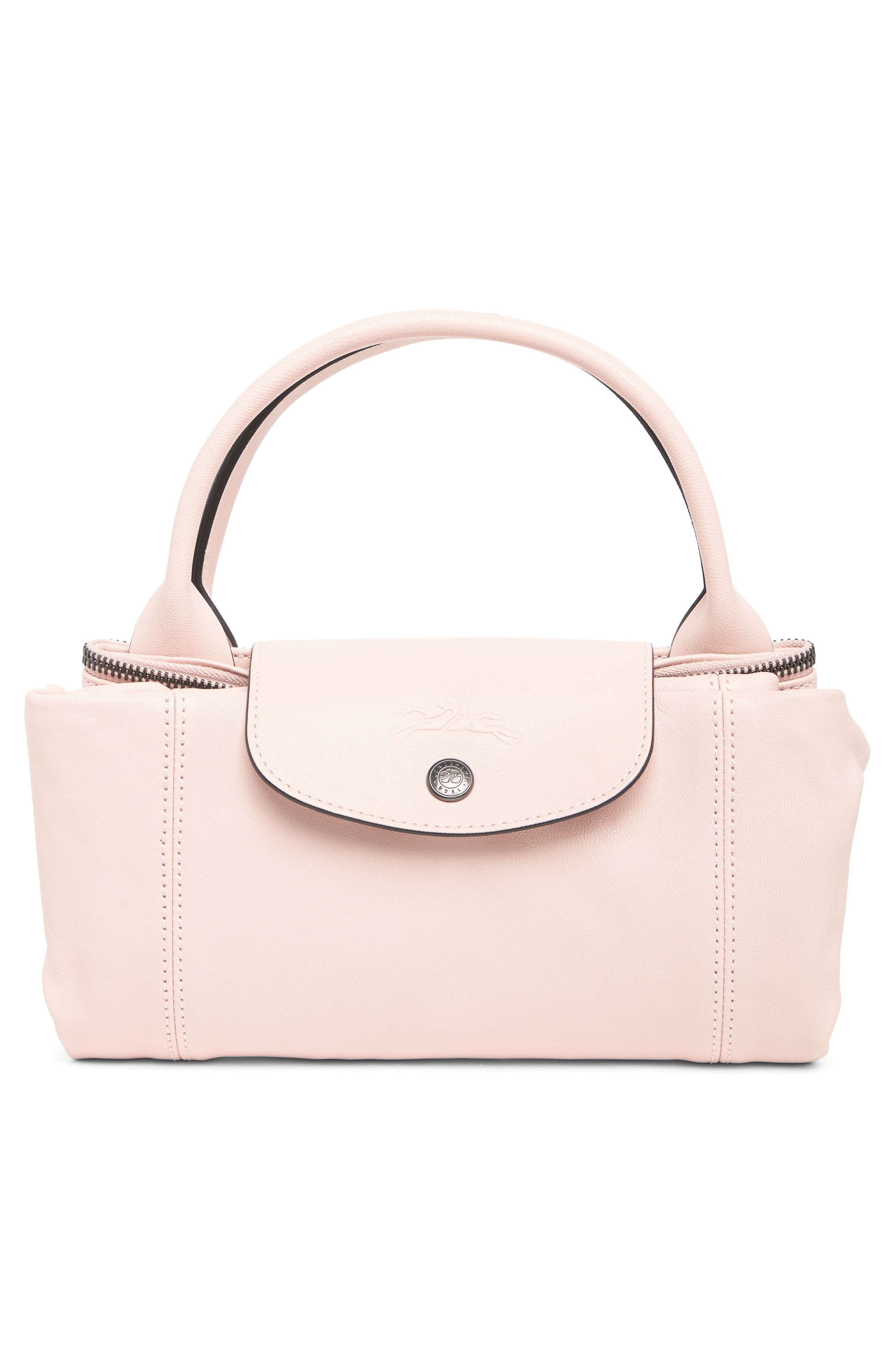 Longchamp Medium Le Pliage Cuir Leather Tote Bag, Alternate, color, 