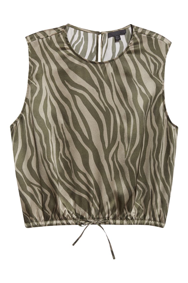 Zebra Stripe Silk Charmeuse Top, Alternate, color, ARMY COMBO
