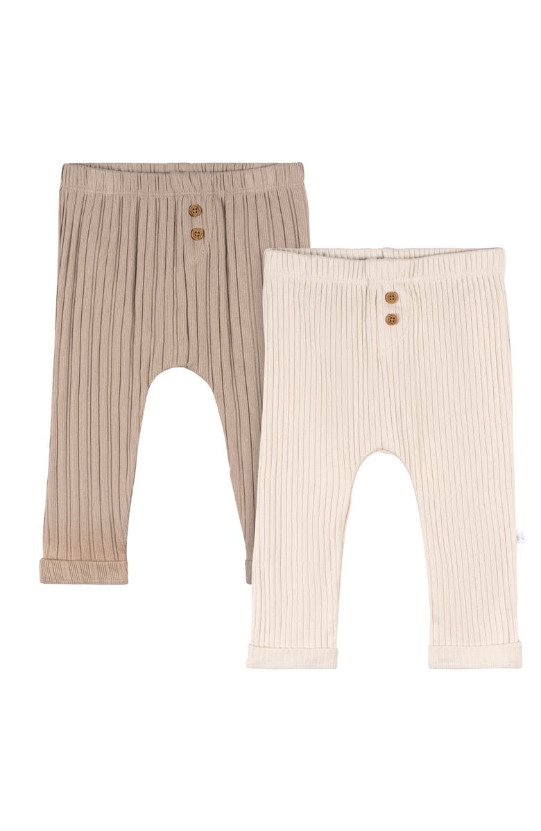 Just Born Assorted 2-Pack Pants, Main, color, Tan