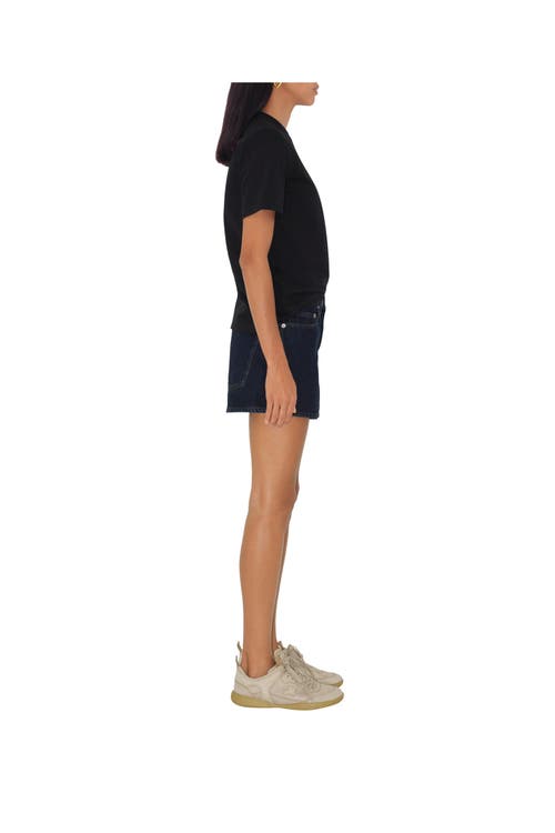 Burberry Embroidered Crest T-shirt In Black