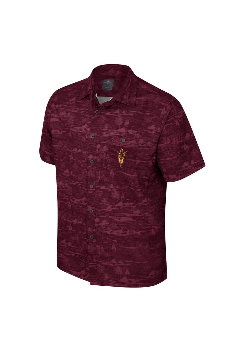 Men's Colosseum Maroon Arizona State Sun Devils Ozark Button-Up Shirt, Alternate, color, Maroon