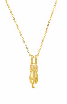 Queen Jewels Dangling Kitty Pendant Necklace