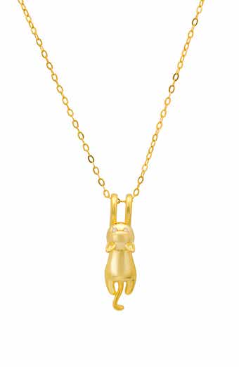 Queen Jewels Dangling Kitty Pendant Necklace