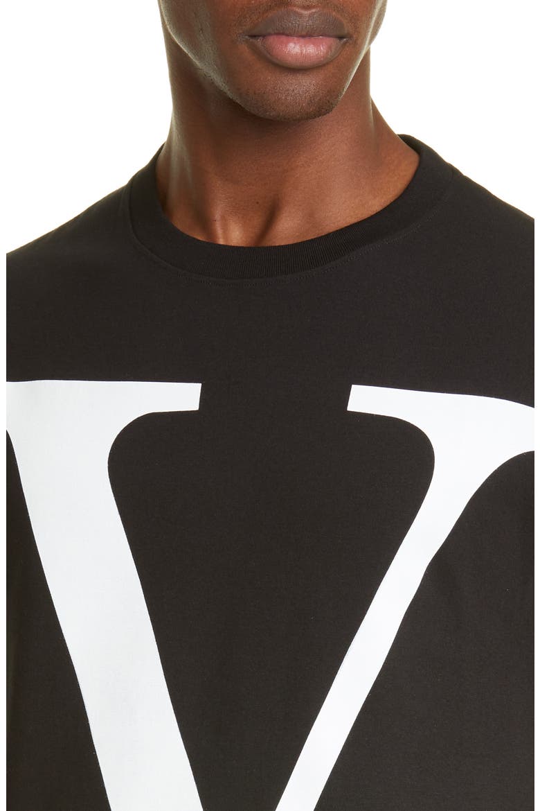 V-Logo T-Shirt, Alternate, color, BLACK/ WHITE