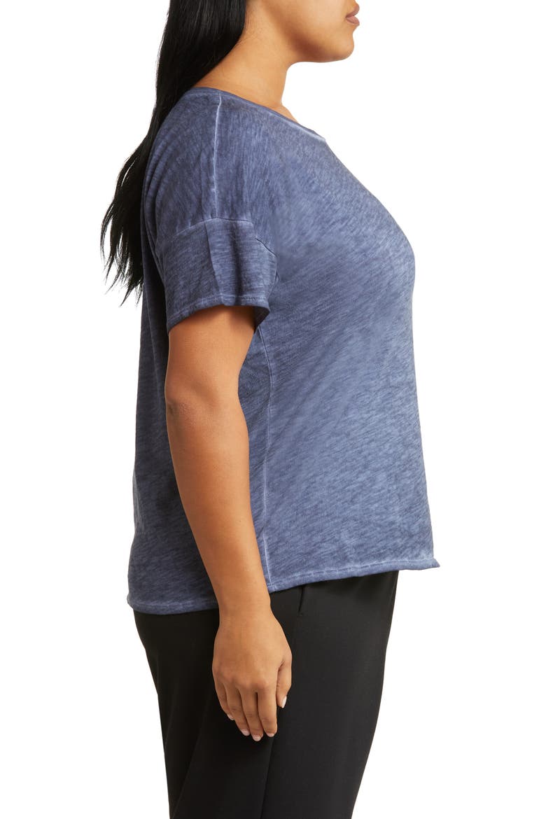 Slubbed Organic Cotton Crewneck T-Shirt, Alternate, color, TWILIGHT