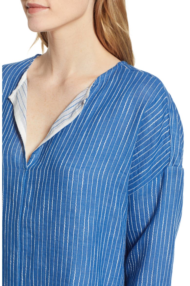 Stripe Pop-On Shirt, Alternate, color, BLUE/ WHITE STRIPE AS HEADER
