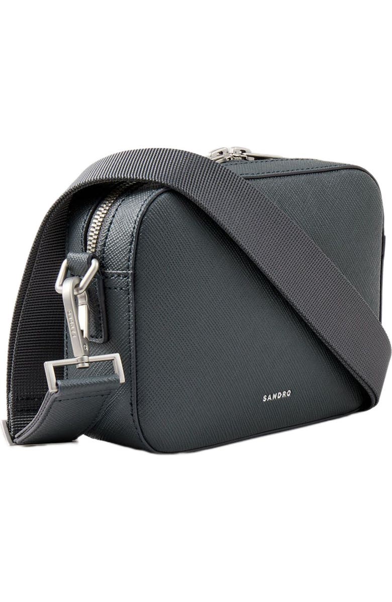 SANDRO Small reconstituted leather bag, Alternate, color, Steel