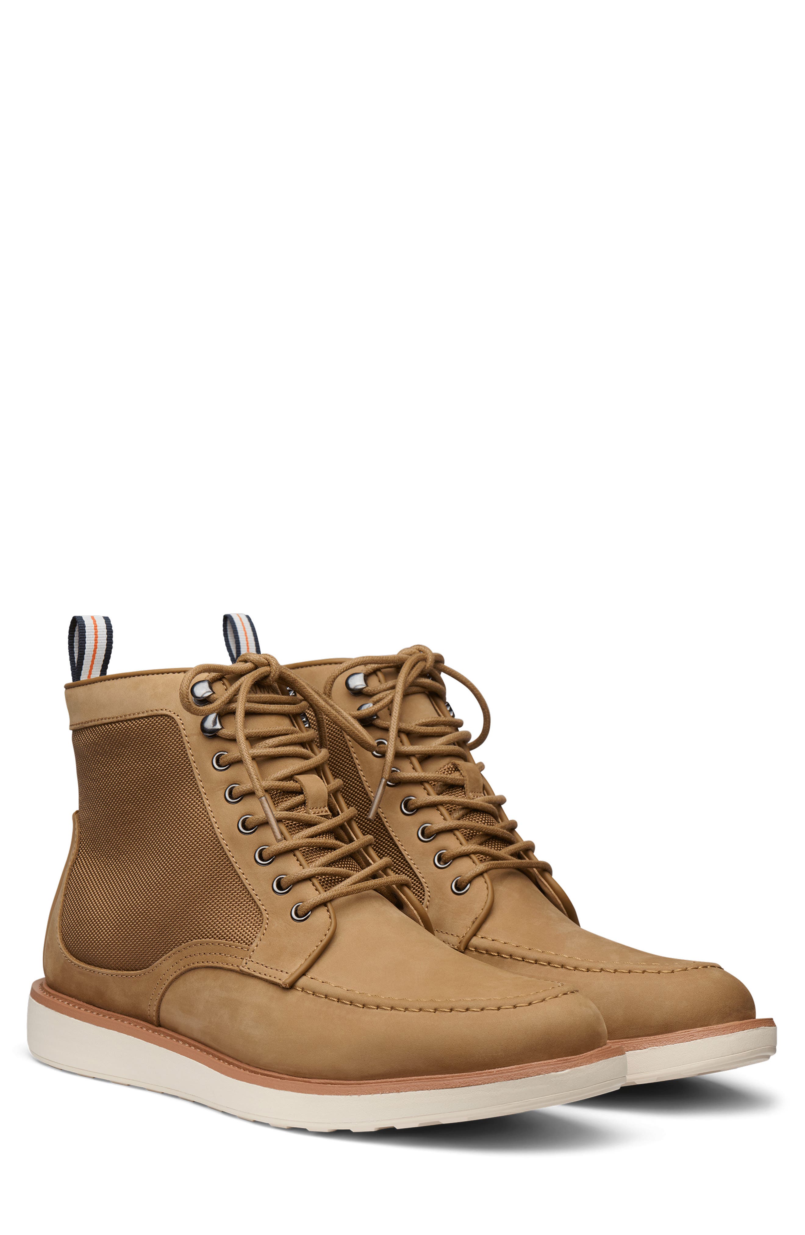 Moc Toe Leather Boot, Main, color, COGNAC