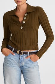 Madewell Merino Wool & Silk Polo Sweater