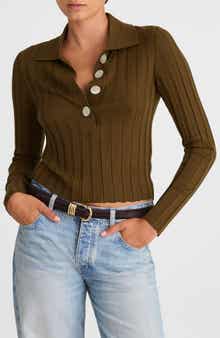 Merino Wool & Silk Polo Sweater