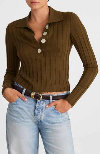 Merino Wool & Silk Polo Sweater