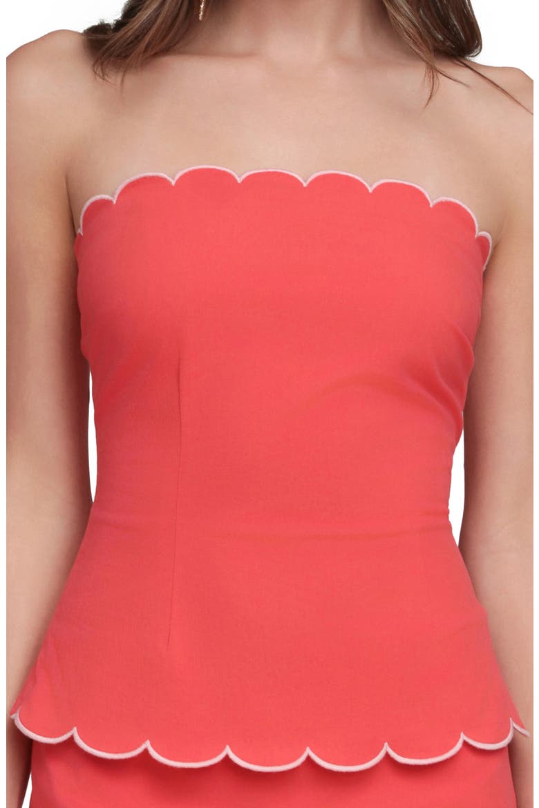 Scallop Edge Tube Top, Alternate, color, LOBSTER RED