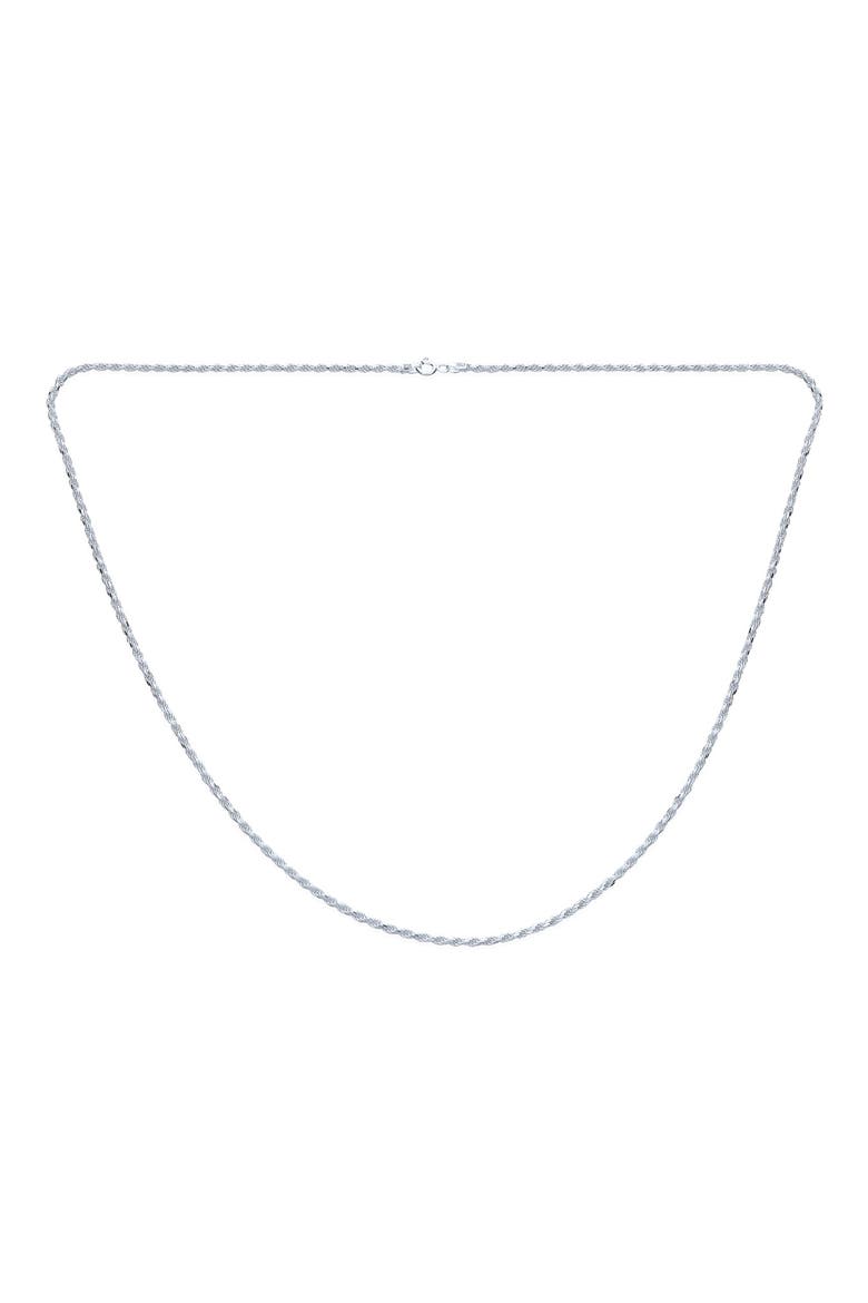 Sterling Silver 2mm 50 Gauge Rope Link Chain Necklace, Alternate, color, SILVER