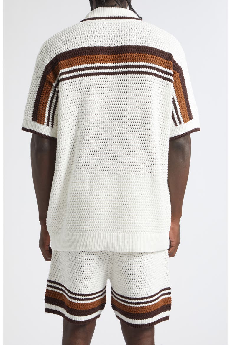 Tennis Stripe Cotton Open Stitch Sweater, Alternate, color, COTTON
