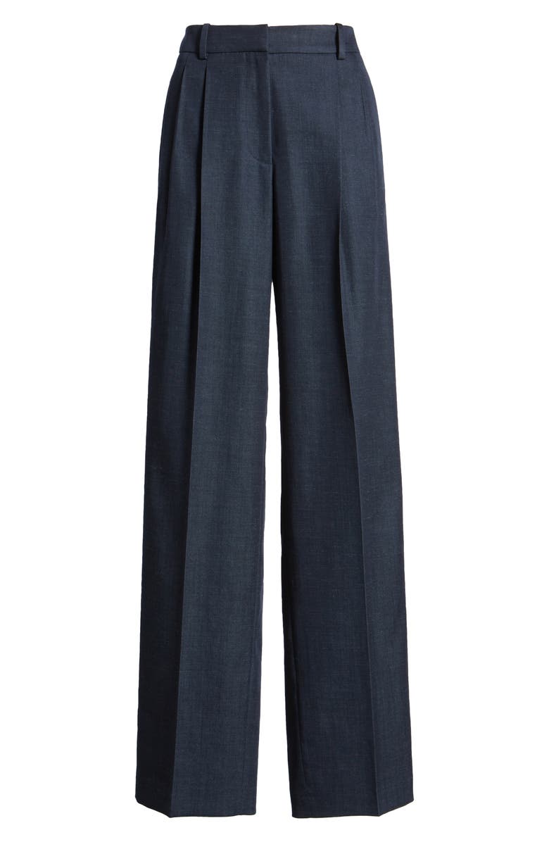 BOSS Taleco Pleated Wide Leg Trousers, Alternate, color, Indigo