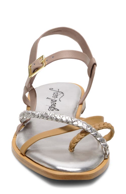 Shop Free People Sunny Days Ankle Strap Sandal In Silver Multi