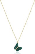 The Lovery Fine Jewelry Asymmetrical Malachite Butterfly Necklace