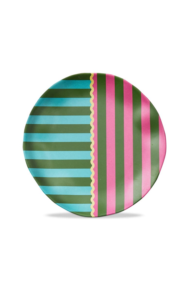 tag Cabana Stripe Melamine App Plate Multi Melamine Summer, Main, color, Green