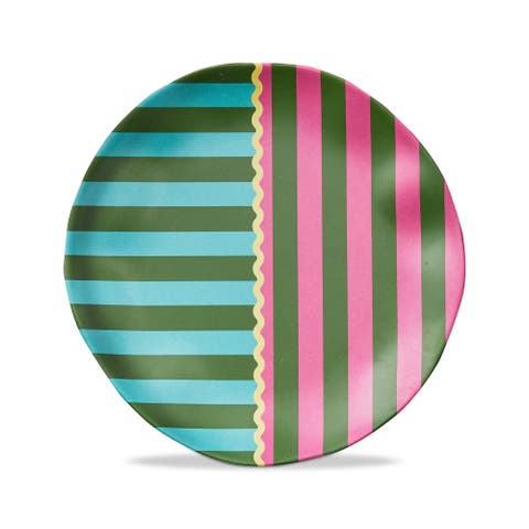 Cabana Stripe Melamine App Plate Multi Melamine Summer