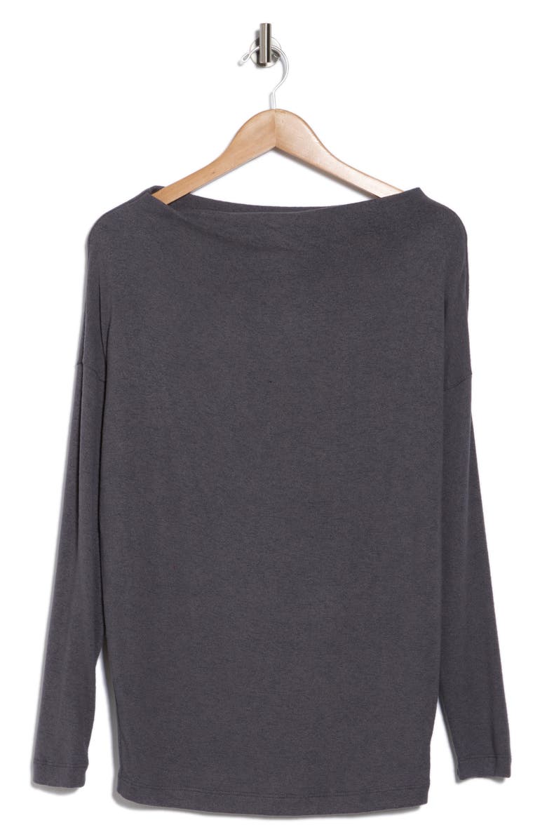 Renee C Brushed Knit Boat Neck Top, Alternate, color, Dark Cement