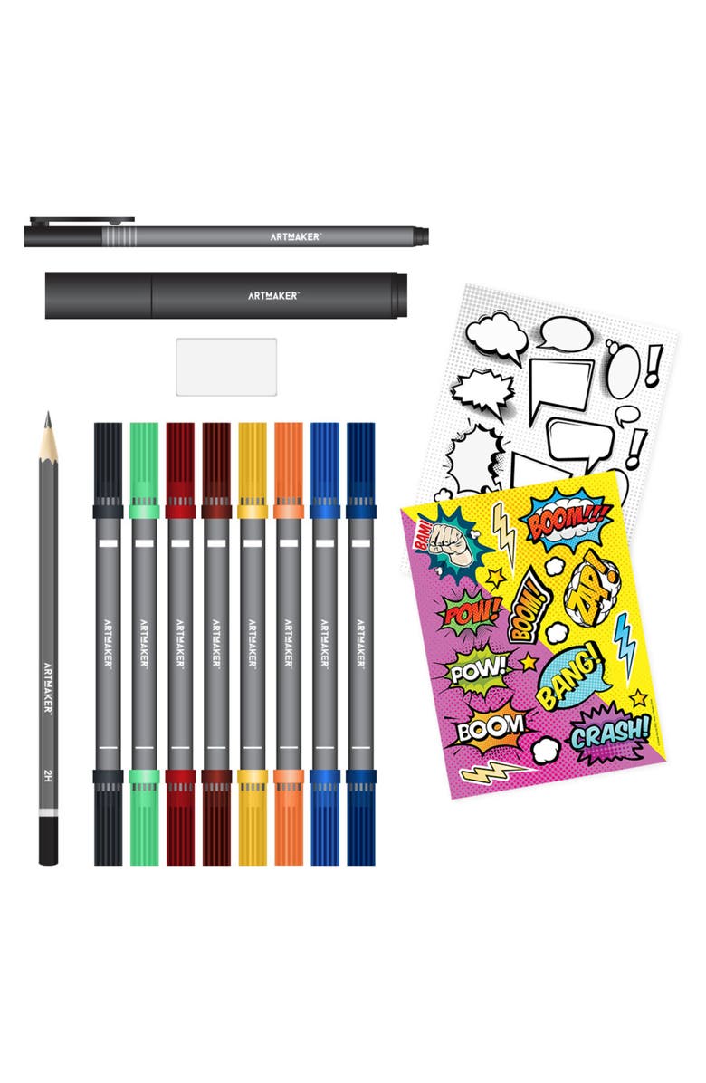 Art Maker How to Draw Comic Art, Complete Starter Kit, Studio Set, Adults, Alternate, color, Multicolored