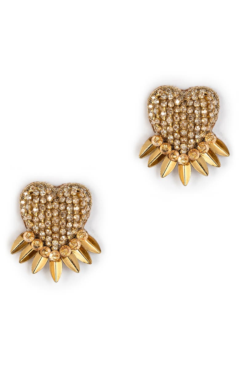 Deepa Gurnani Danira Crystal Heart Earrings, Main, color, 
