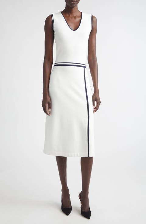 Vanna Roma Crepe Knit Sleeveless Midi Dress