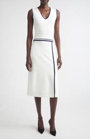 ST. JOHN Vanna Roma Crepe Knit Sleeveless Midi Dress