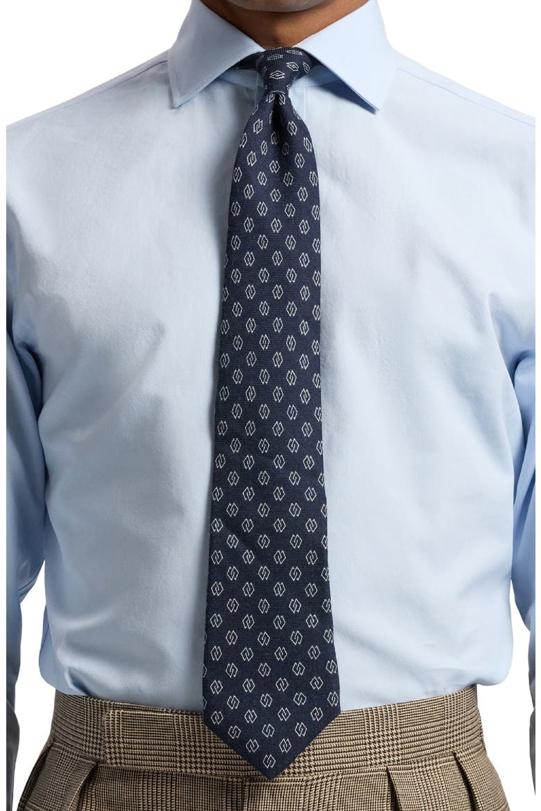 Linked Diamonds Silk Tie, Alternate, color, NAVY