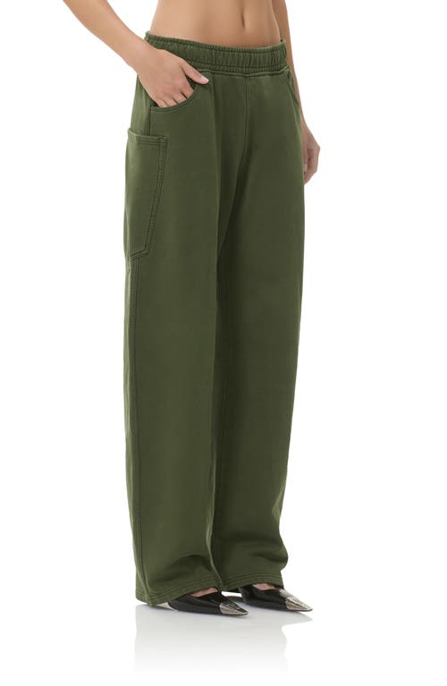 Afrm Ryan Cotton Barrel Sweatpants In Green