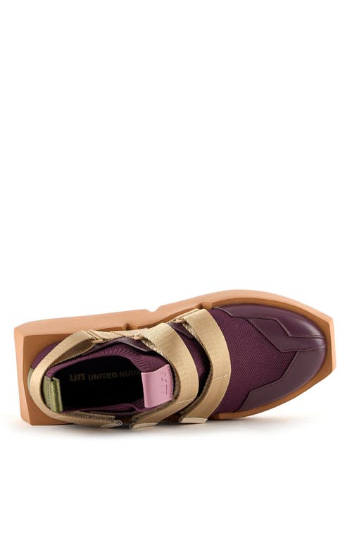 United Nude Mega Run Sneaker In Burgundy