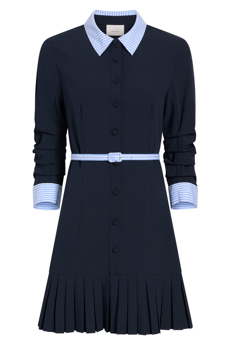 Lucilla Belted Shirtdress, Alternate, color, NAVY/ BLUE STRIPE