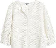 Wit & Wisdom Openwork Blouson Sleeve Top
