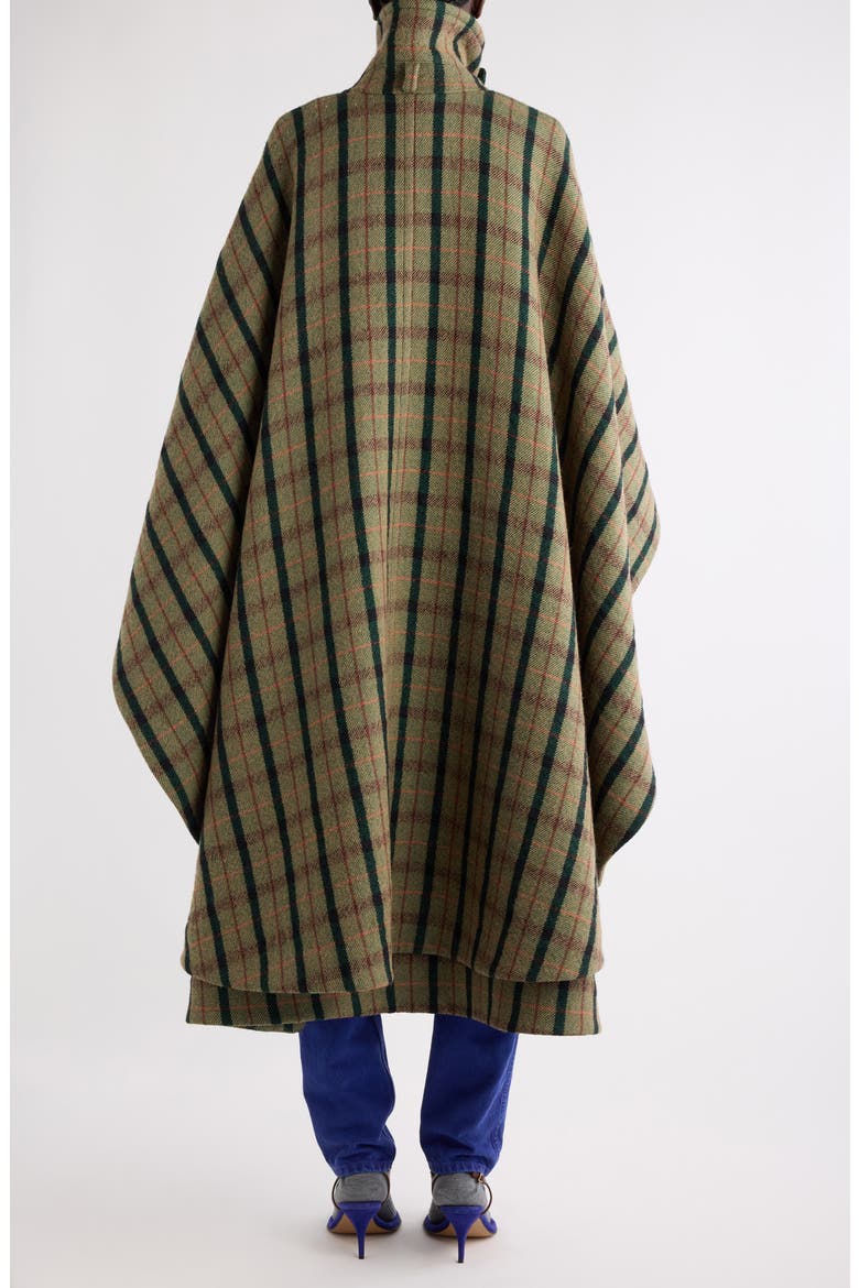 Brushed Wool Blend Check Coat, Alternate, color, MULTICOLOR GREEN