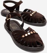 Forever & Always Shoes Chiela Leather Ankle Strap Sandal