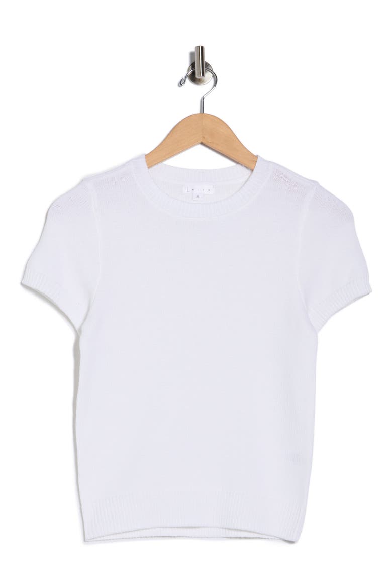 Favorite Short Sleeve Sweater, Alternate, color, WHITE