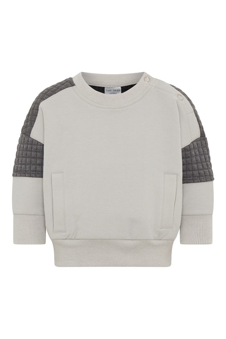 Segment Mixed Media Sweatshirt, Main, color, GREY