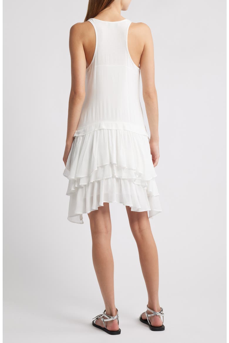 Cavarly Tiered Asymmetric Hem Dress, Alternate, color, OPTIC WHITE