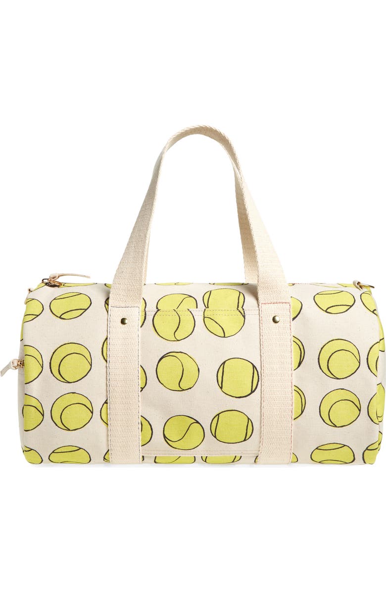 Clare V. Tennis Balls Canvas Duffle Bag, Main, color,