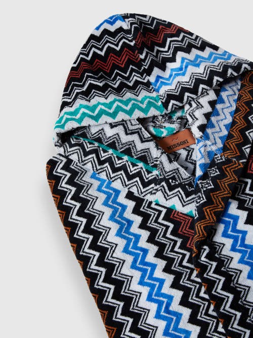 Missoni Home Neoclassic Bathrobe In Cotton Terry With Zigzag Pattern In Black