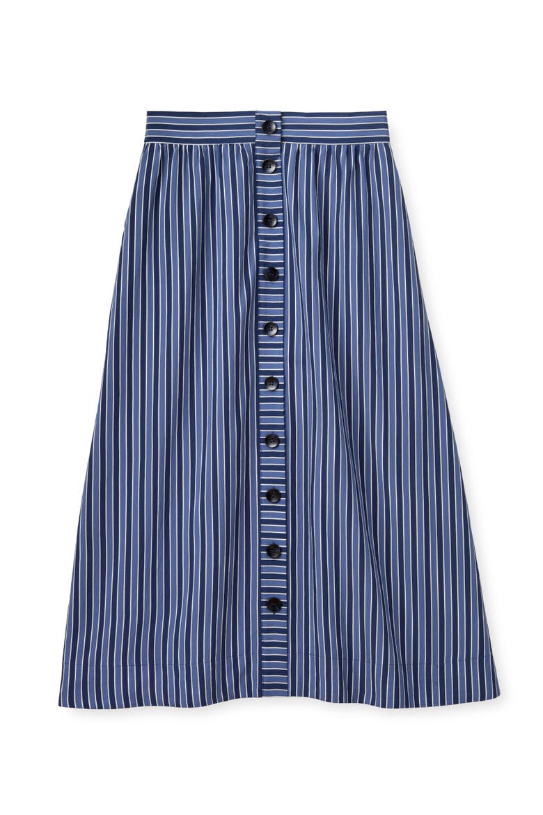 Ella Stripe Midi Skirt, Main, color, Coastal Stripe