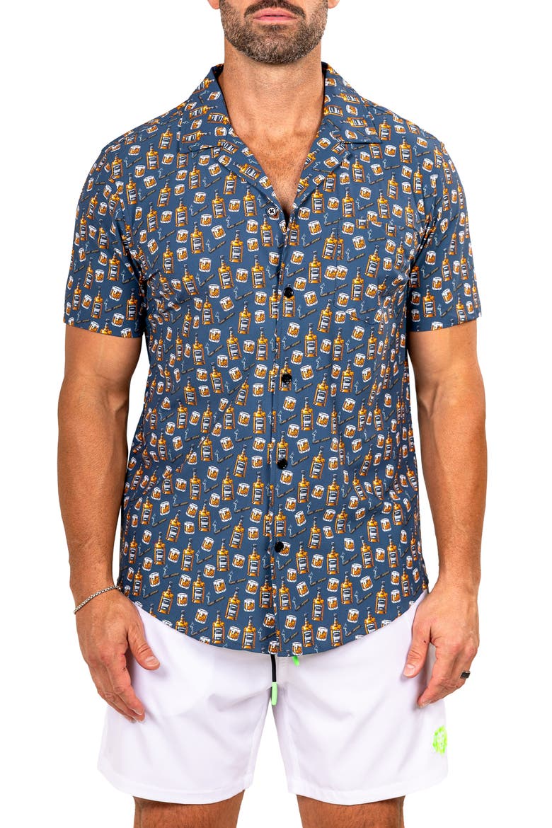 Marthy Black Camp Shirt, Main, color, BLACK