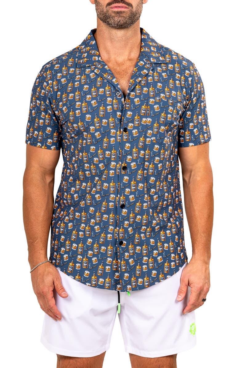 Maceoo Marthy Black Camp Shirt, Main, color, Black