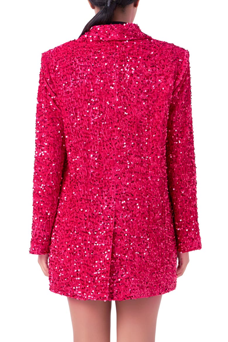 Sequins Velvet Blazer, Alternate, color, FUCHSIA
