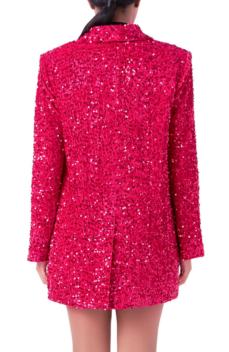 Endless Rose Sequins Velvet Blazer, Alternate, color, Fuchsia